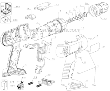 Page A Diagram and Parts List for FSD122 Type 3 Black and Decker Cordless Drill